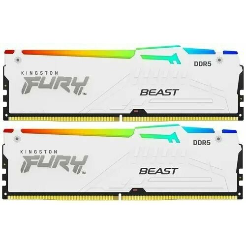 Модуль памяти Kingston 32GB DDR5 6000MHz DIMM FURY Beast White EXPO RGB KF560C36BWEAK2-32 2х16gb CL36 20687₽