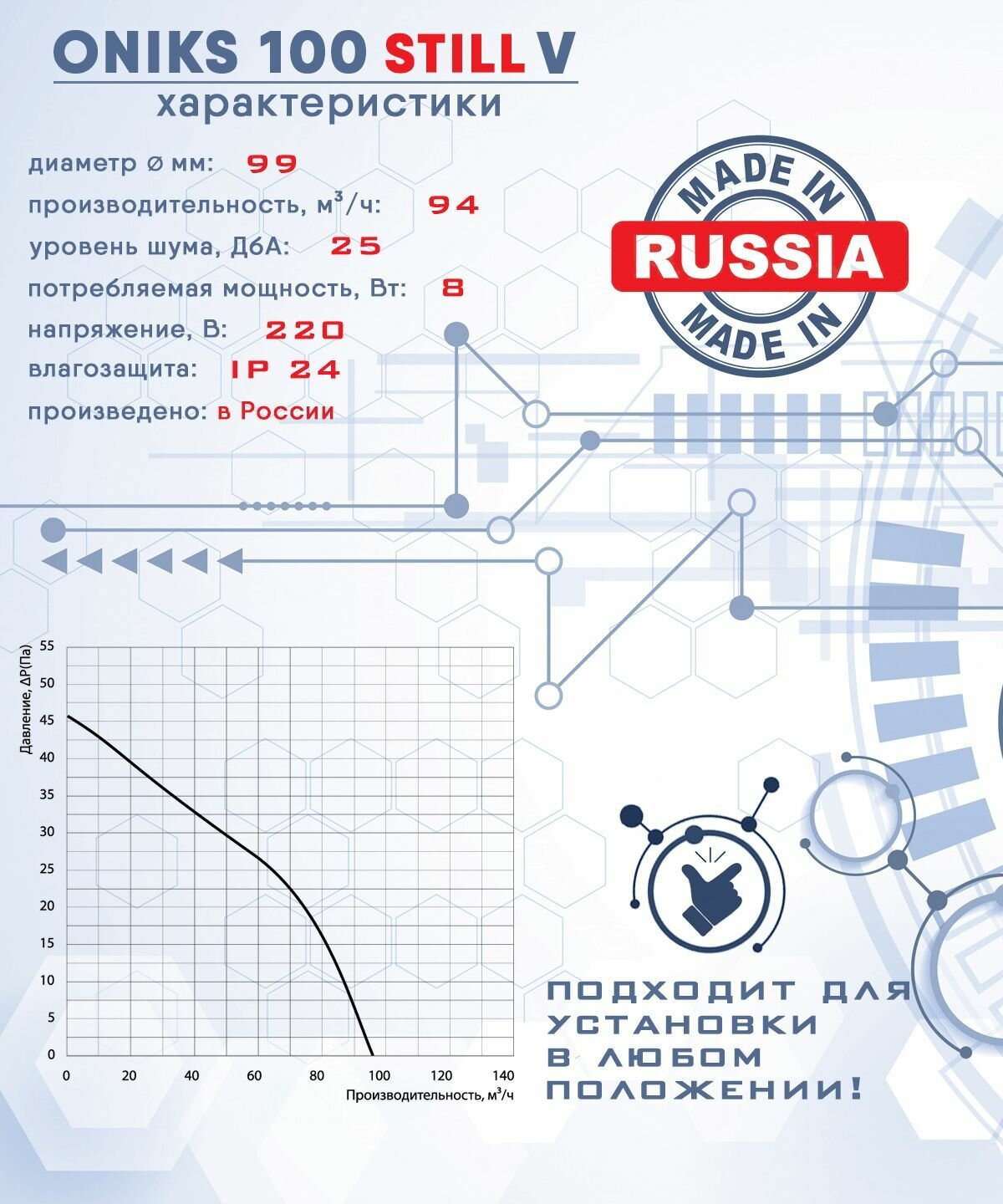 Вытяжка для ванной диаметр 100 мм Zernberg - фото №4