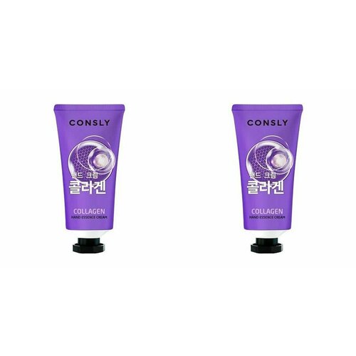 CONSLY Крем-сыворотка для рук с коллагеном Collagen Hand Essence Cream, 100мл - 2 штуки крем сыворотка для рук с коллагеном consly collagen hand essence cream 100 мл