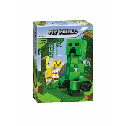 конструктор lego minecraft 21156 крипер и оцелот 184 дет Конструктор Мой мир Майнкрафт Крипер и Оцелот 184 детали