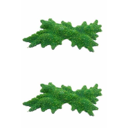 Fauna International Декорация для аквариума Зеленый мох, 22 см х 13 см х 2,5 см, 2 шт