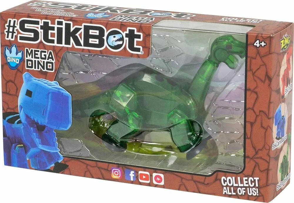 Stikbot - Фигурка Мегадино №5 Стикбронтозавр зеленый