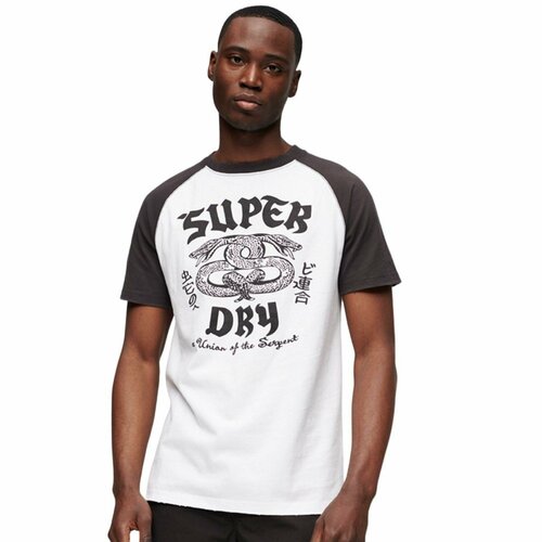 Футболка Superdry, размер S, черный, белый