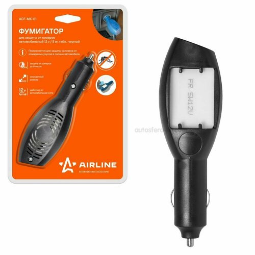 AIRLINE ACFMK01 Фумигатор для защиты от комаров автомобильный 12V5W табл синий AIRLINE ACF-MK-01 908₽