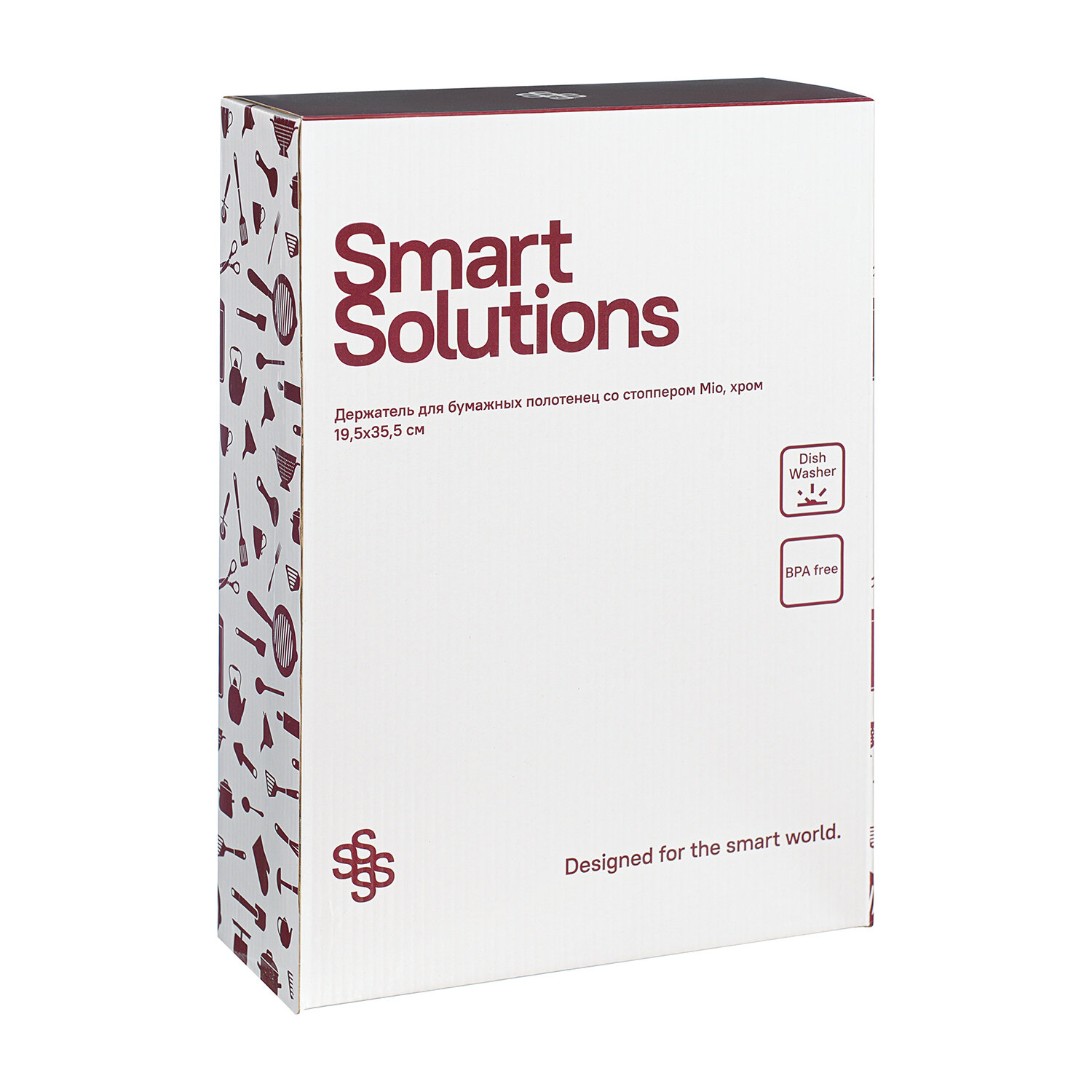 Держатель для бумажных полотенец со стоппером mio, 19,5х37 см, хром Smart Solutions - фото №5