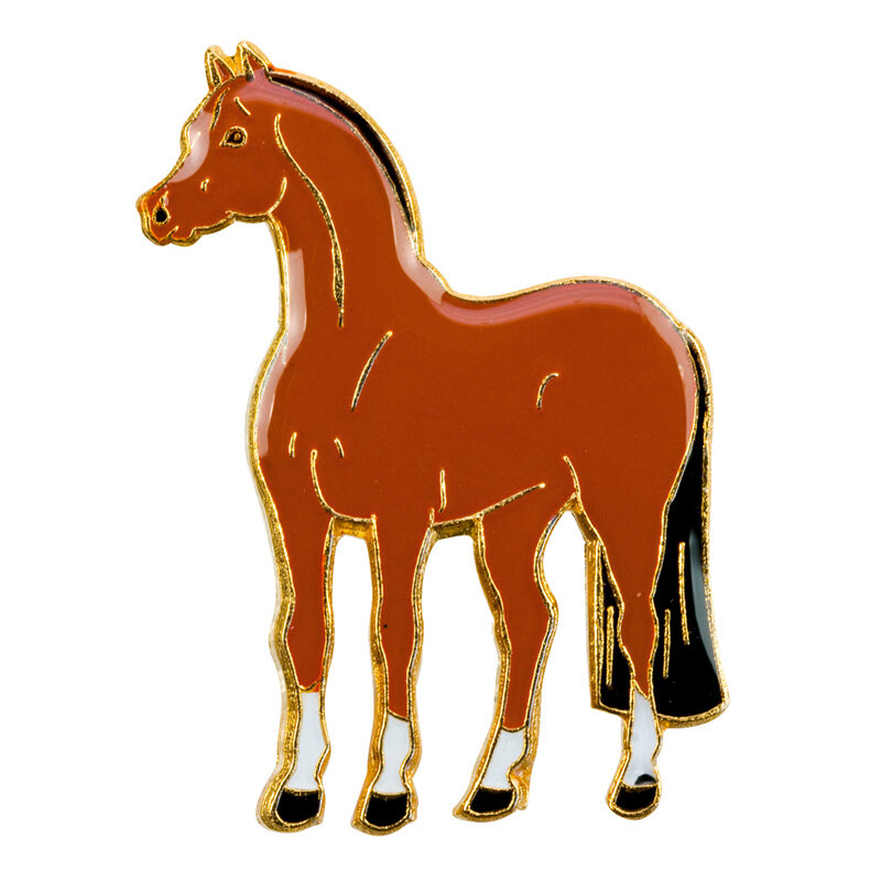 Значок металлический HappyROSS "Коричневая лошадь", коричневый, 21х29мм, без упаковки (Германия)