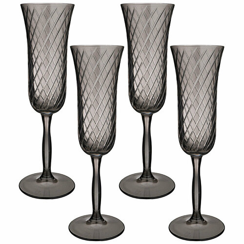 Набор бокалов для шампанского из 4 штук sicilia grey 175мл KSG-312-105