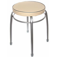 Табурет НИКА Фабрик 1 ТФ01 круглое сиденье, 4 опоры, винилискожа, слоновая кость, диаметр трубы 2,2   ...