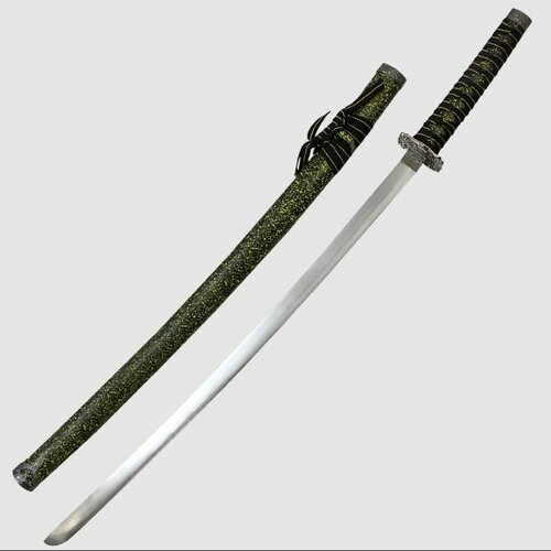 Меч самурайский. Ножные черные с желтым крапом, цуба медная (сувенирный) KSVA-JL-021-KA