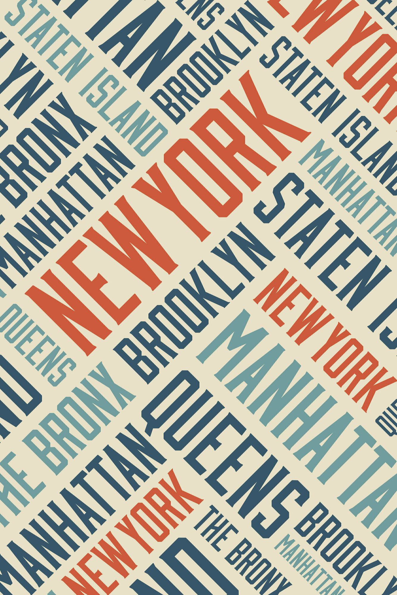 Плакат постер на бумаге Районы Нью-Йорка. Размер 21 х 30 см