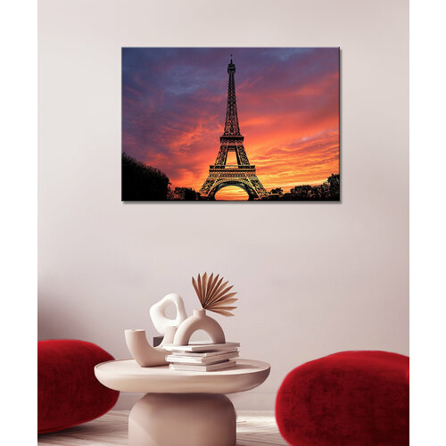 Картина/Картина на холсте для интерьера/Картина на стену/Картина для кухни/ -Башня Эйфелева париж 30х40