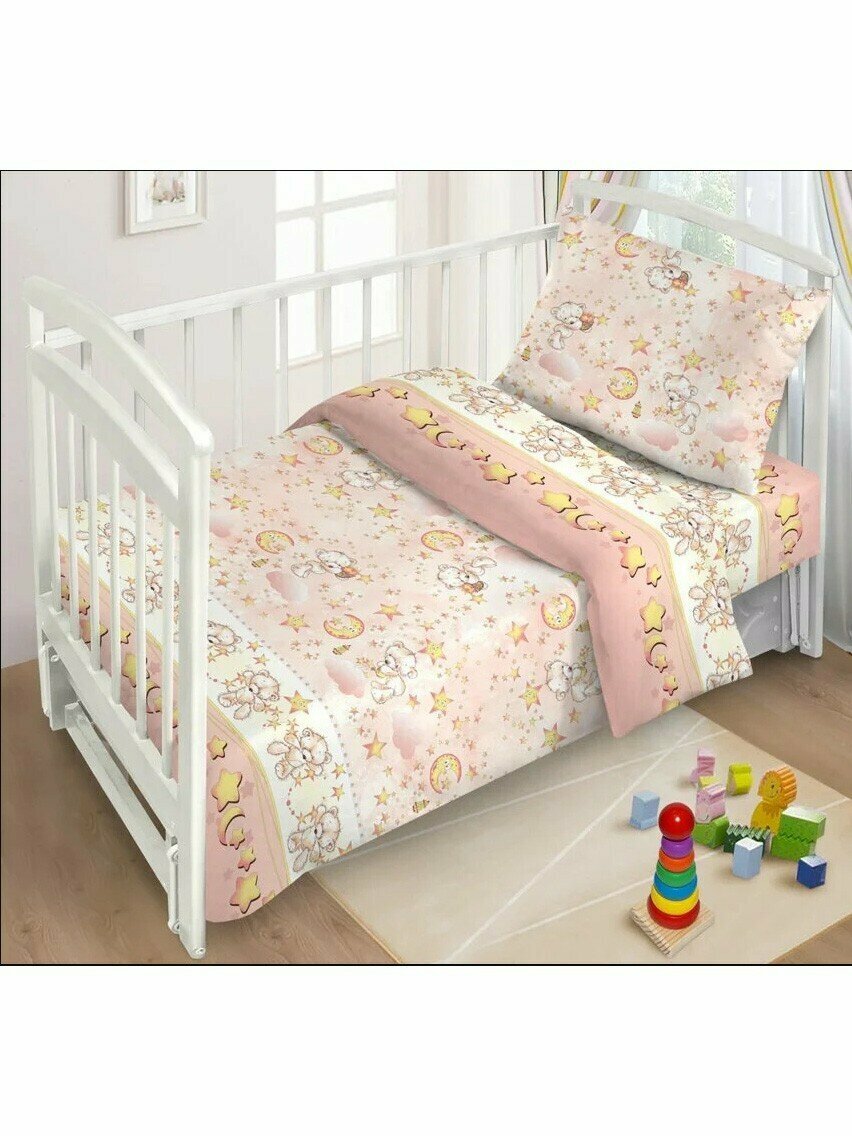 фото Комплект постельного белья Fun Ecotex Сонный мишка розовый