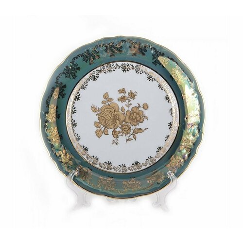 Набор тарелок 24 см Роза зеленая Carlsbad 6 шт