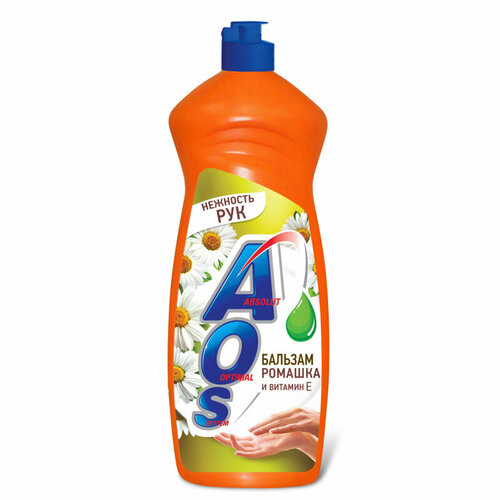AOS Средство для мытья посуды AOS 2в1 Бальзам Ромашка и витамин Е 900мл
