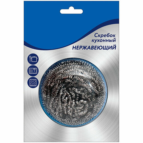 Набор из 3 штук Губки для посуды BIG City 1шт Скребок стальной