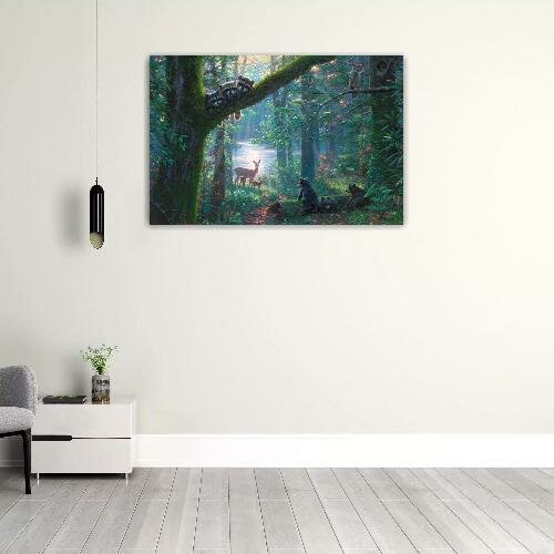 Картина на холсте 40x60 Альянс Лес "Утро в лесу" на подрамнике / интерьер/ декор