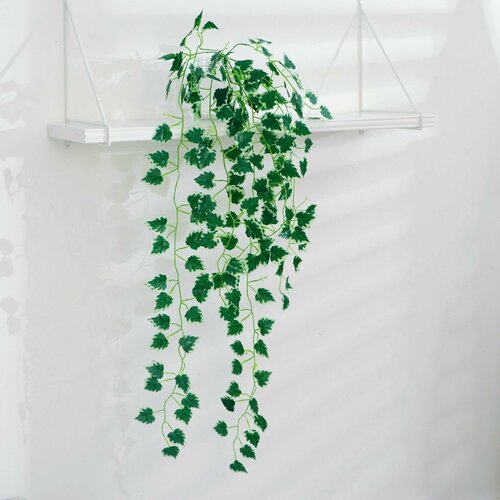 Лиана искусственная для декора, плющ декоративный, листья березы, 80 см
