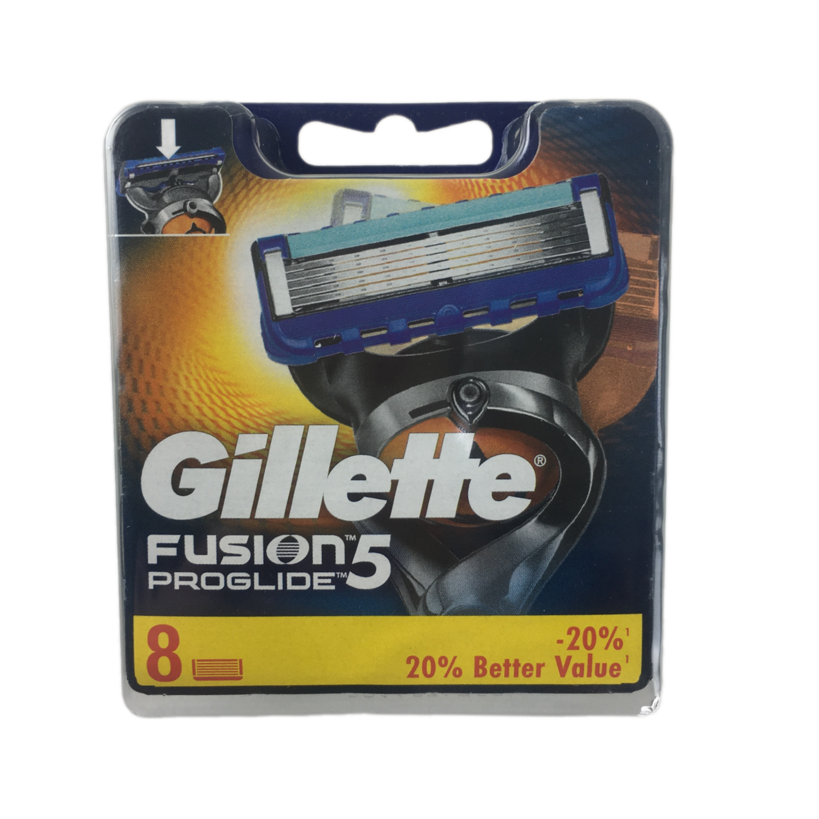 Сменные кассеты Gillette Fusion ProGlide Для Мужской Бритвы, с 5 лезвиями, с точным триммером, 8 шт.