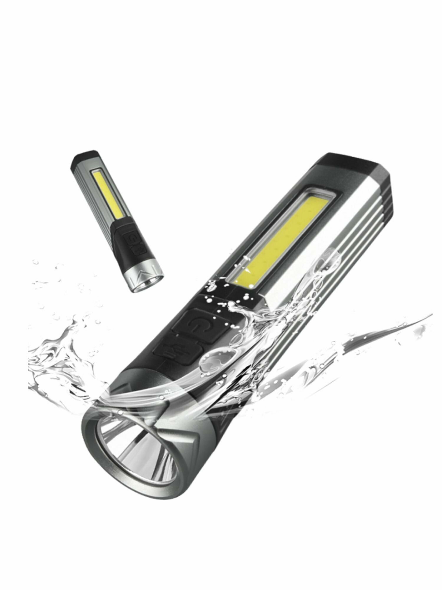 фото Фонарь аккумуляторный светодиодный c USB зарядкой