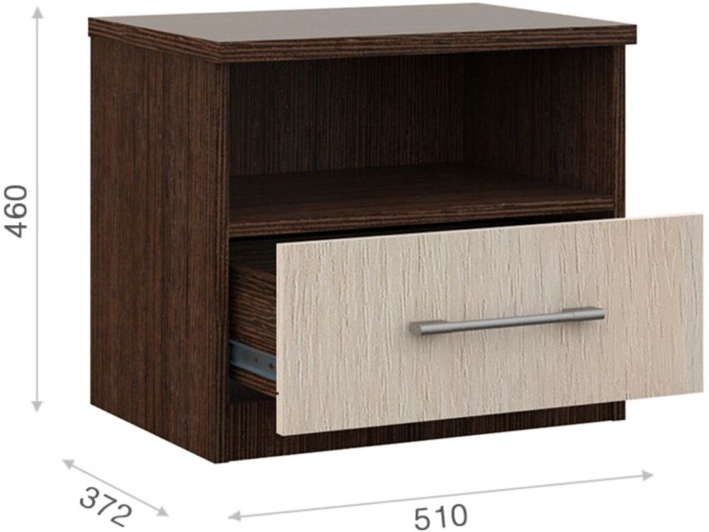 Тумба Аврора (комплект 2шт.), Венге/дуб молочный — фото 1