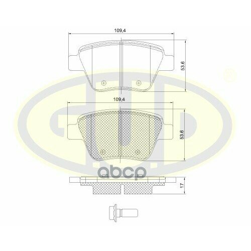 Колодки Тормозные Задние К-Т Колодки Зад Vw Golf V/Vi/Touran/Sko Superb/Yeti 1.2Tsi-2.0Tsi/Tdi 05- G.U.D арт. GBP142000