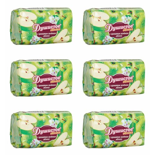 Душистое облако Твердое мыло с ароматом зеленого яблока, 90 г, 6 шт