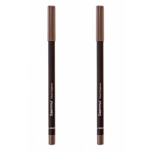 The Saem Карандаш для бровей Saemmul Wood Eyebrow 02. Gray Brown, 2 гр, 2шт