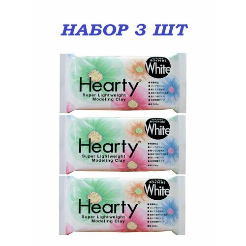 Полимерная глина Padico Hearty White( Харти белый), 200 г. набор 3шт