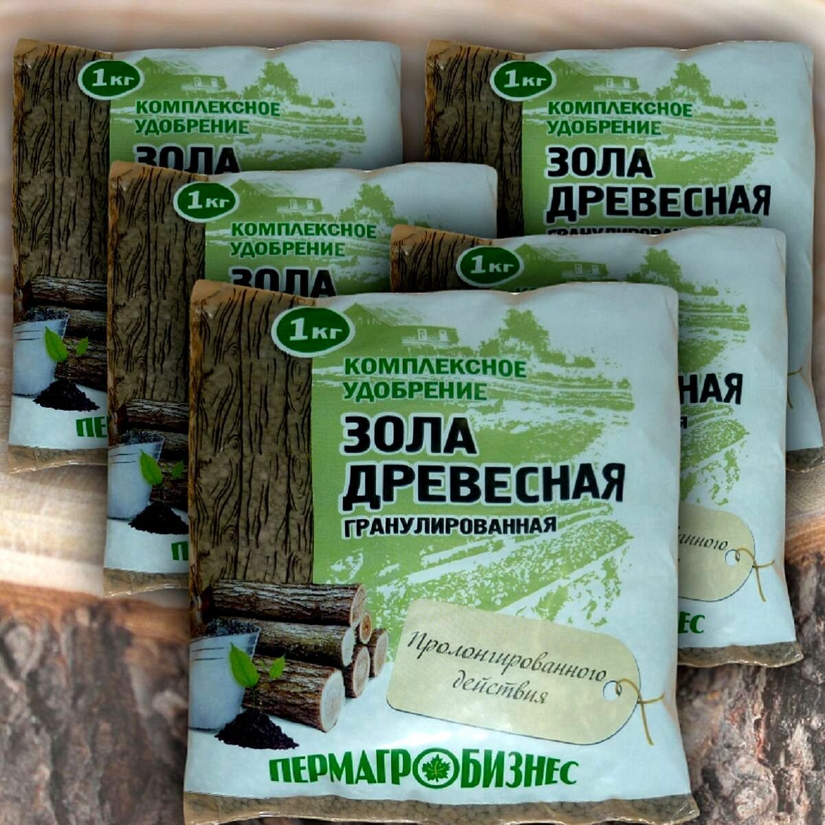Удобрение для растений Зола древесная гранулированная 5кг  5 упаковок * 1кг