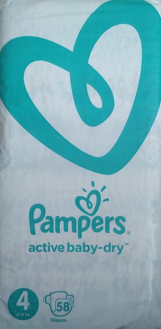 Подгузники Pampers/ Памперс Active Baby Dry размер 4, 58 шт