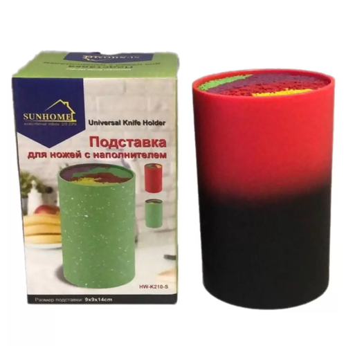 Подставка для ножей универсальная с наполнителем 9x14, черный/оранжевый