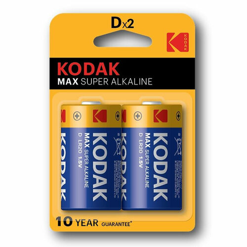 Батарейка Батарейки Kodak MAX LR20-2BL KD-2 (2шт/бл) (CAT30952843 ) батарейка алкалиновая powerseal d lr20 2bl 1 5в блистер 2 шт