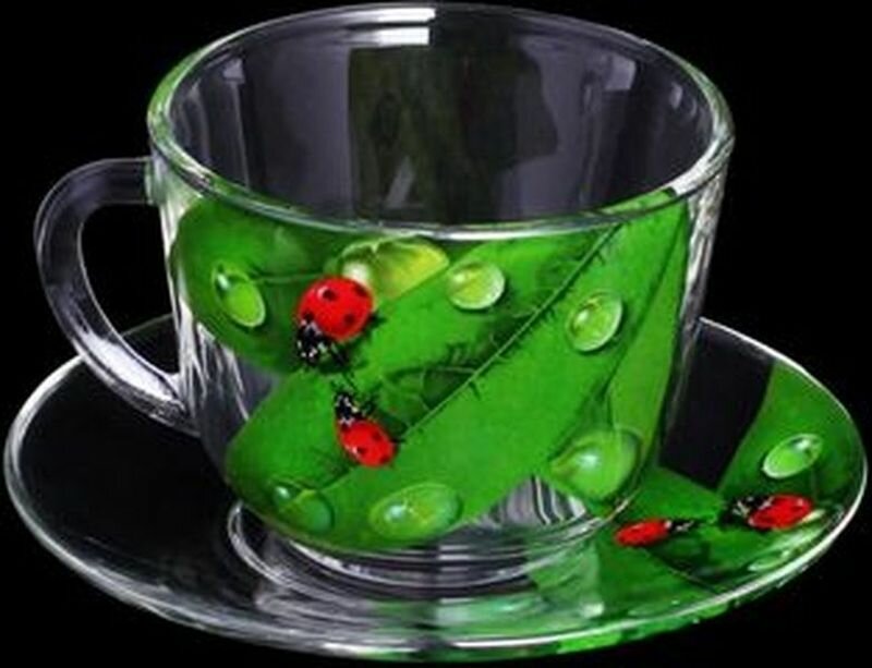 фото Пара чайная "Живая природа. Зеленый лист"