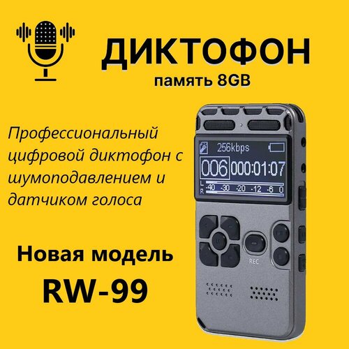 Профессиональный цифровой диктофон RW-99 Новинка! профессиональный цифровой диктофон savetek gs r06 16gb