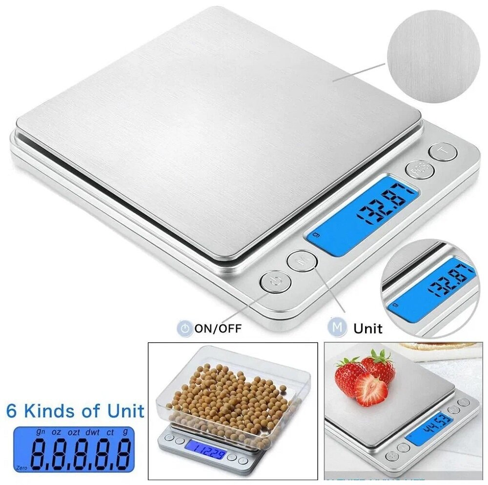Электронные кухонные весы ISA SP-01, 2000г/0,1г, серебристый