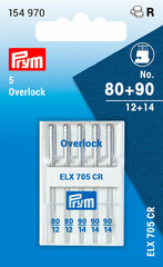 Иглы для оверлока и коверлока ELX 750 CR Overlock N 80-90, cталь xромированная, Prym, 154970