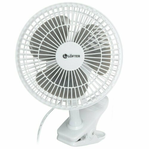 Вентилятор настольный Lofter FT15-B10А 15 Вт 2 скорости с клипсой наклонный без предохранителя белый FT15-B10А 207000₽