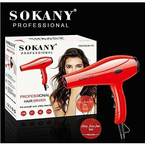 Фен для волос SOKANY SK-174 профессиональный фен для волос thermo protect sk 3855 2 режима 2 насадки для парикмахерской для дома черный