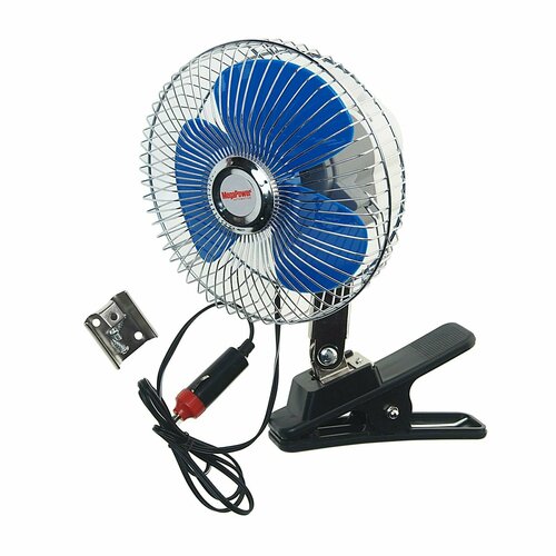 Вентилятор 16см с решеткой металл на прищепке 12V MEGAPOWER 108000₽