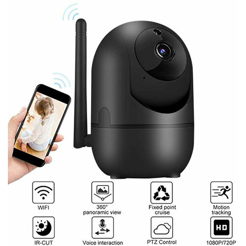 IP Камера видеонаблюдения SMARTY auto detection 360 1080 HD Wi-Fi IOS ANDROID черная 199900₽