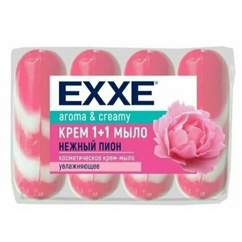 EXXE Крем-мыло туалетное 1+1 Нежный пион, 4 х 90 г, Экопак
