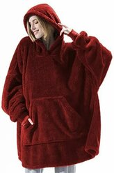 Плед с рукавами Huggle Hoodie. красный.