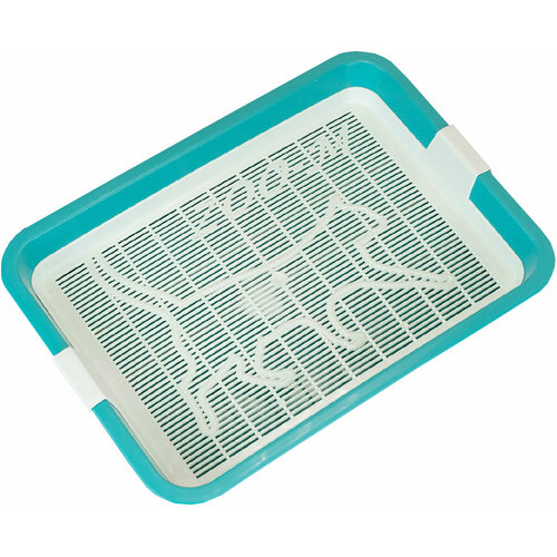 Туалет для кошек ZooM c сеткой большой бирюзовый 40 х 26 х 65 см 1 шт 312₽