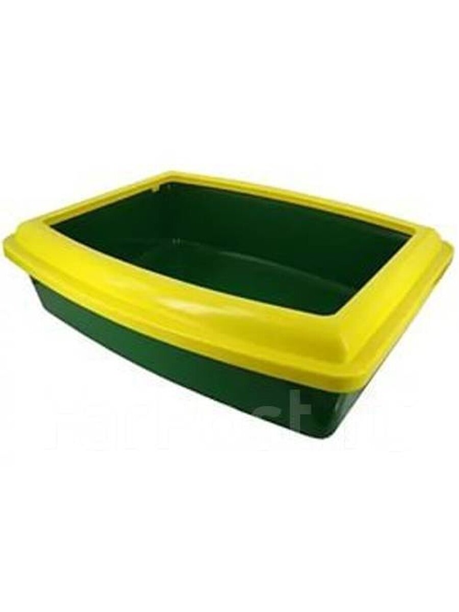 фото [53945] Туалет для кошек глубокий С бортиком(зелёный) вака 1/10/360 [430*325*120], 53945 (1 шт)