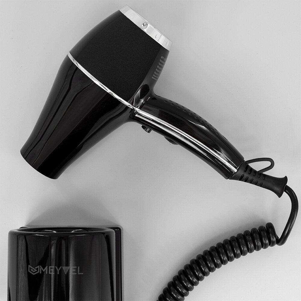 Настенный фен для волос Meyvel с держателем черный MF7-1800 (Black) - фотография № 15