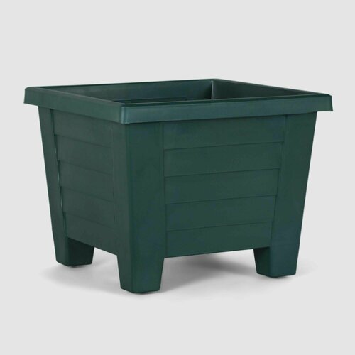 Кашпо квадратное Serinova 38х38 см зеленое