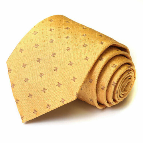 фото Галстук celine, натуральный шелк, для мужчин, желтый