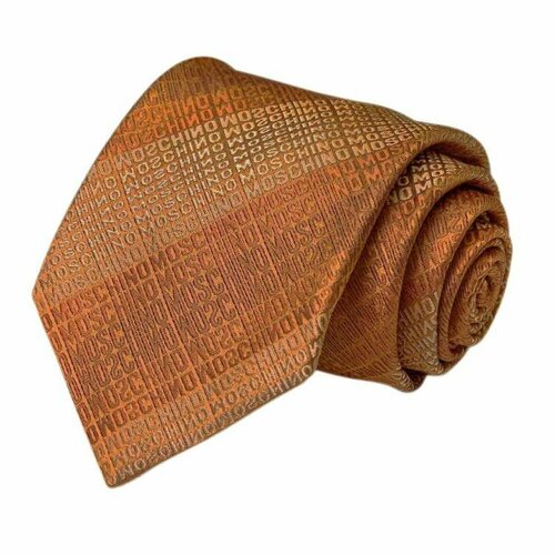фото Галстук moschino, натуральный шелк, в полоску, для мужчин, оранжевый