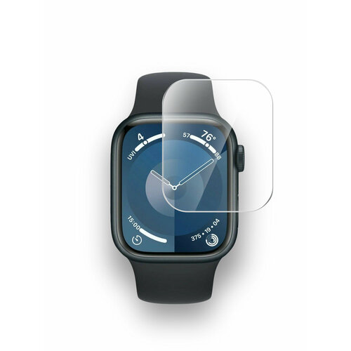 Гидрогелевая защитная пленка на Apple Watch 9 (45 mm) (Эпл вотч 9 (45 мм) на Экран, прозрачная силиконовая клеевая основа полноклеевое, Brozo гидрогелевая защитная пленка на apple watch ultra 49mm эпл вотч ультра на экран прозрачная с олеофобным покрытием полноклеевая brozo