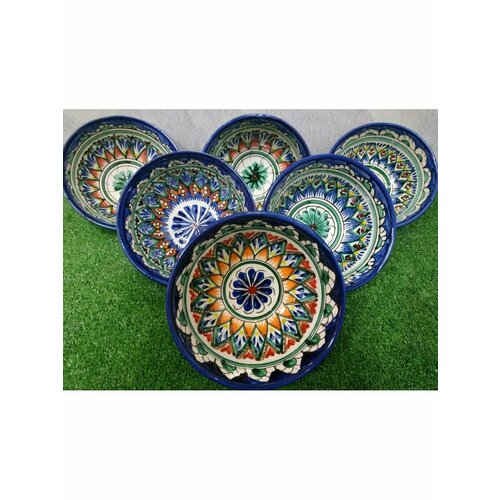 Набор для первых и вторых блюд, 6 штук. Риштанская керамика. D- 17,5 см.